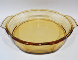 *New PYREX Amber VISIONS 10" Octagon Round QUICHE Deep Dish Pie BAKING Dish