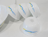 ❤️ 8-pc Corelle WAVES BOWL SET 1-Qt SERVING + 28-oz & 6-oz RAMEKINS Blue Yellow