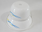 ❤️ 8-pc Corelle WAVES BOWL SET 1-Qt SERVING + 28-oz & 6-oz RAMEKINS Blue Yellow