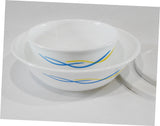 ❤️ 8-pc Corelle WAVES BOWL SET 1-Qt SERVING + 28-oz & 6-oz RAMEKINS Blue Yellow