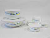 ❤️ 8-pc Corelle WAVES BOWL SET 1-Qt SERVING + 28-oz & 6-oz RAMEKINS Blue Yellow