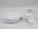 ❤️ 8-pc Corelle WAVES BOWL SET 1-Qt SERVING + 28-oz & 6-oz RAMEKINS Blue Yellow