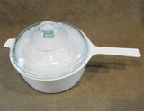 *New CORNINGWARE 2.5-Qt Just White SAUCEPAN POT & COVER Pyroceram Winter Frost