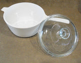 *New CORNINGWARE 2.5-Qt Just White SAUCEPAN POT & COVER Pyroceram Winter Frost