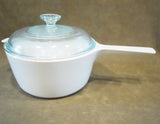 *New CORNINGWARE 2.5-Qt Just White SAUCEPAN POT & COVER Pyroceram Winter Frost