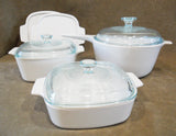 *New CORNINGWARE 2.5-Qt Just White SAUCEPAN POT & COVER Pyroceram Winter Frost