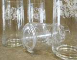 ❤️ NEW 4 Corelle WHITE LACE / COLONIAL MIST 16-oz TUMBLER GLASSES Floral Spray
