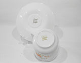 ❤️ 1 NEW Corelle Corning WILDFLOWER CUP & SAUCER SET Orange Poppy Green Band