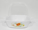 ❤️ NEW 2-pc CORNING Corelle P41 WILDFLOWER Petite Pan & COVER Lid Microwave Dish