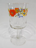 1 Corelle WILDFLOWER 10-oz WATER GOBLET 6 3/4" Wine Glass Orange Poppy Floral