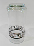 ❤️ NR Mint CORELLE Corning BLACK WINDING GATE 14-oz TUMBLER GLASS Floral Scrolls