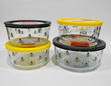 ❤️ 8-pc PYREX WINNIE THE POOH & BEE HAPPY 7 Cup 4 Cup Storage Bowls Set