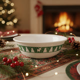 ❤️ Corelle WINTER FESTIVAL 18-oz SOUP BOWL Green Christmas Trees Snowmen Reindeer