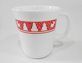 ❤️ Corelle Corning WINTER FESTIVAL 9-oz CUP MUG Red Christmas Trees Snowmen Reindeer