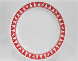 ❤️ Corelle WINTER FESTIVAL 10.25" DINNER PLATE Red Christmas Trees Snowmen Reindeer