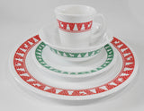 ❤️ Corelle WINTER FESTIVAL Bread APPETIZER PLATE Green Christmas Trees Snowmen Reindeer