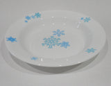 ❤️ Corelle WINTER MAGIC 9" FLAT RIM SOUP BOWL 15-oz *Christmas Blue Snowflakes