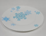 ❤️ Corelle WINTER MAGIC 10.75" DINNER PLATE *Christmas Snowman Blue Snowflakes