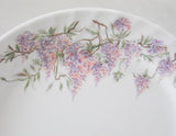 ❤️ EUC Corelle WISTERIA 10 1/4" DINNER PLATE Light Purple Swirled Fluted Rim