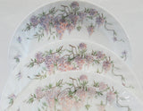 ❤️ EUC Corelle WISTERIA 10 1/4" DINNER PLATE Light Purple Swirled Fluted Rim