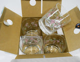 ❤️ 4 NEW Corelle WISTERIA 12.5-oz ROCKS GLASSES Double Old Fashioned Juice *Purple Floral