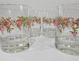 ❤️ 4 NEW Corelle WISTERIA 12.5-oz ROCKS GLASSES Double Old Fashioned Juice *Purple Floral