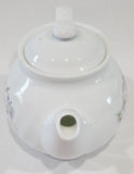 *New CORELLE Porcelain WISTERIA SET 1-Qt TEAPOT Purple Floral & Vines White Swirls