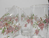 ❤️ 4 NEW Corelle WISTERIA 16-oz TUMBLER GLASSES Tall Hi-Ball Cooler Iced Tea *Purple Floral