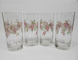 ❤️ 4 NEW Corelle WISTERIA 16-oz TUMBLER GLASSES Tall Hi-Ball Cooler Iced Tea *Purple Floral
