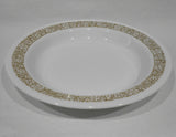 1 Corelle WOODLAND BROWN 15-oz BOWL Flat Rimmed Soup Plate *Floral Leaves
