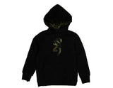 Small 6-8 BLACK /Camo BROWNING Boys Youth BUCKMARK HOODIE Sweatshirt Pullover