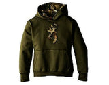 Small 6-8 BLACK /Camo BROWNING Boys Youth BUCKMARK HOODIE Sweatshirt Pullover