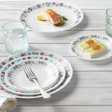 ❤️ Corelle NORDIC BLOOM 10.25" DINNER PLATE Ansa Wildflowers Floral Rasberry Teal Gray